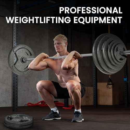 Fitvids 2 Inch Olympic Barbell Bar for Powerlifting & Weightlifting, 700 Pound Capacity, Multiple Sizes