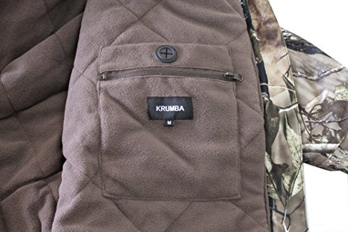 Krumba Mens Camo Hunting Jacket: Winter Insulated Warmer Tactical Windproof Softshell Camping Coat