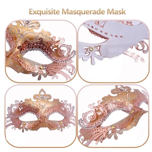 Geek-M Women/Men Masquerade Metal Masks Venetian Halloween Costume Mask Mardi Gras Mask