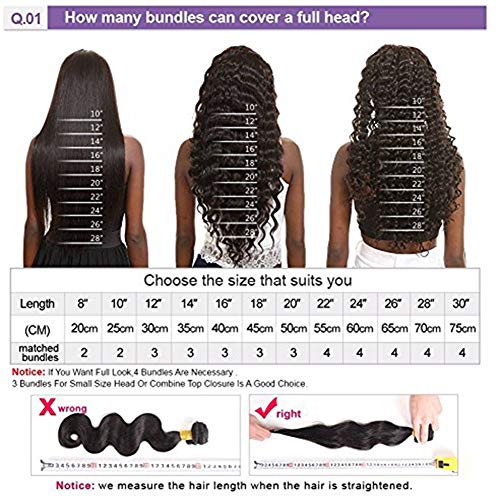 Aatifa Brazilian Virgin Deep Wave 3 Bundles with Closure 9A Grade Unprocessed Human Hair with 4x4 Lace Closure Free Part Natural Color, lace closure, (18/20/22+16 Inch)