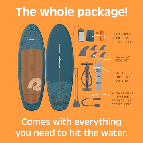 Retrospec Weekender Crew 12 ft & XL Multi Person Paddle Board for 2-5 People, Puncture Resistant & Durable, 500 & 1050 LB ...