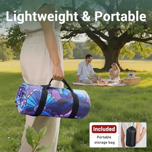 memKiya 60x80" Waterproof Picnic Blankets Outdoor Sandless Beach Blanket Foldable Padded Ground Grass Park Lawn Mat Tent C...