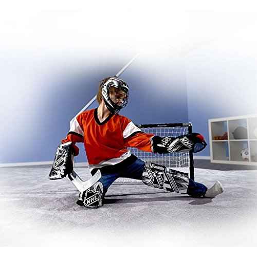 Franklin Sports NHL Youth Knee Hockey Goalie Pads + Helmet Set - Kids Knee + Mini Hockey Goalie Gear + Equipment - (2) Leg Pads, Catch Glove, Blocker + Mask Included