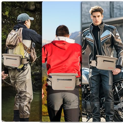 KEEFREE Waterproof Roll Top Waist Bag,Fishing Fanny Pack with Adjustable Strap Multi-functional Lightweight Tackle Bag for...