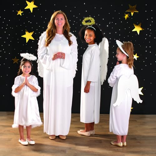 Fun Express Angel Costume for Girls Size 10-14 - Premium White Angel Dress for Kids Christmas Nativity Pageants | Biblical...