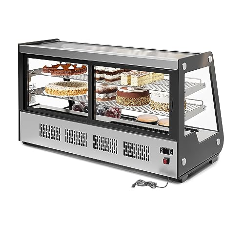 KoolMore 48 in. Refrigerated Bakery Display Case with Clear Glass Front, Sliding Rear Doors, LED Lighting, Adjustable Temperature, and Dual Shelving in Stainless-Steel, 7 cu. ft. (CDC-7C-SS)