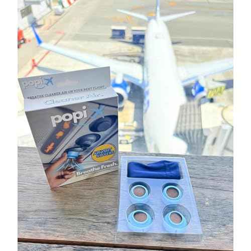 Popi Airplane Vent Cover Hygienic Silicone, Activated Carbon and Pure Copper, Slip On Design for 2 People, Fits All Airplanes