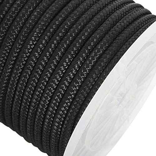 NovelBee 3/8 Inch X 300 Feet Double Braid Nylon Anchor Line with Stainless Steel Thimble and Plastic Chuck