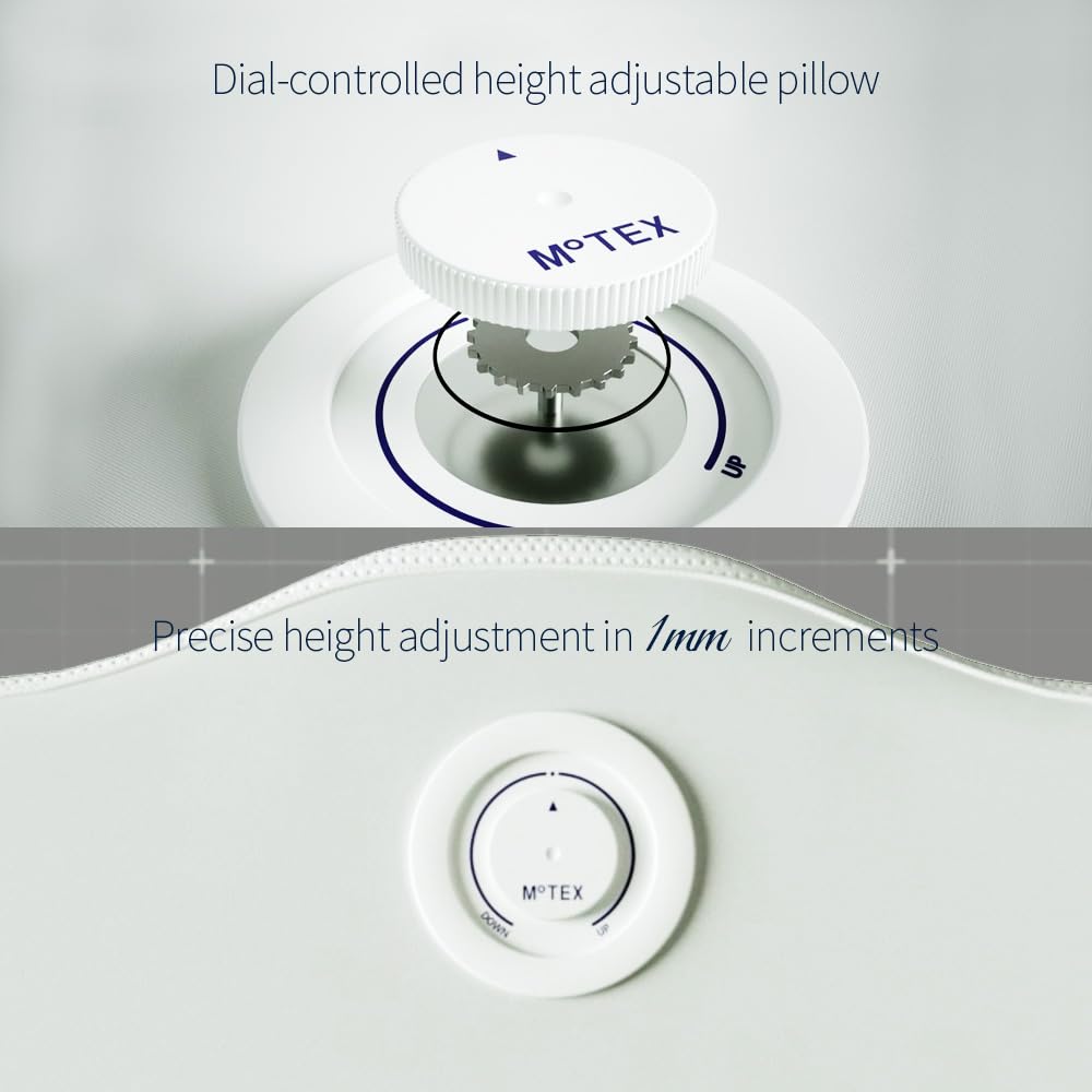 Motex Height Adjustable Memory Foam Pillows for Sleeping Neck Supporting Ergonomic Pillows with Washable Modal Fabric Cover, White, M-L Size – Motion N (1pc)