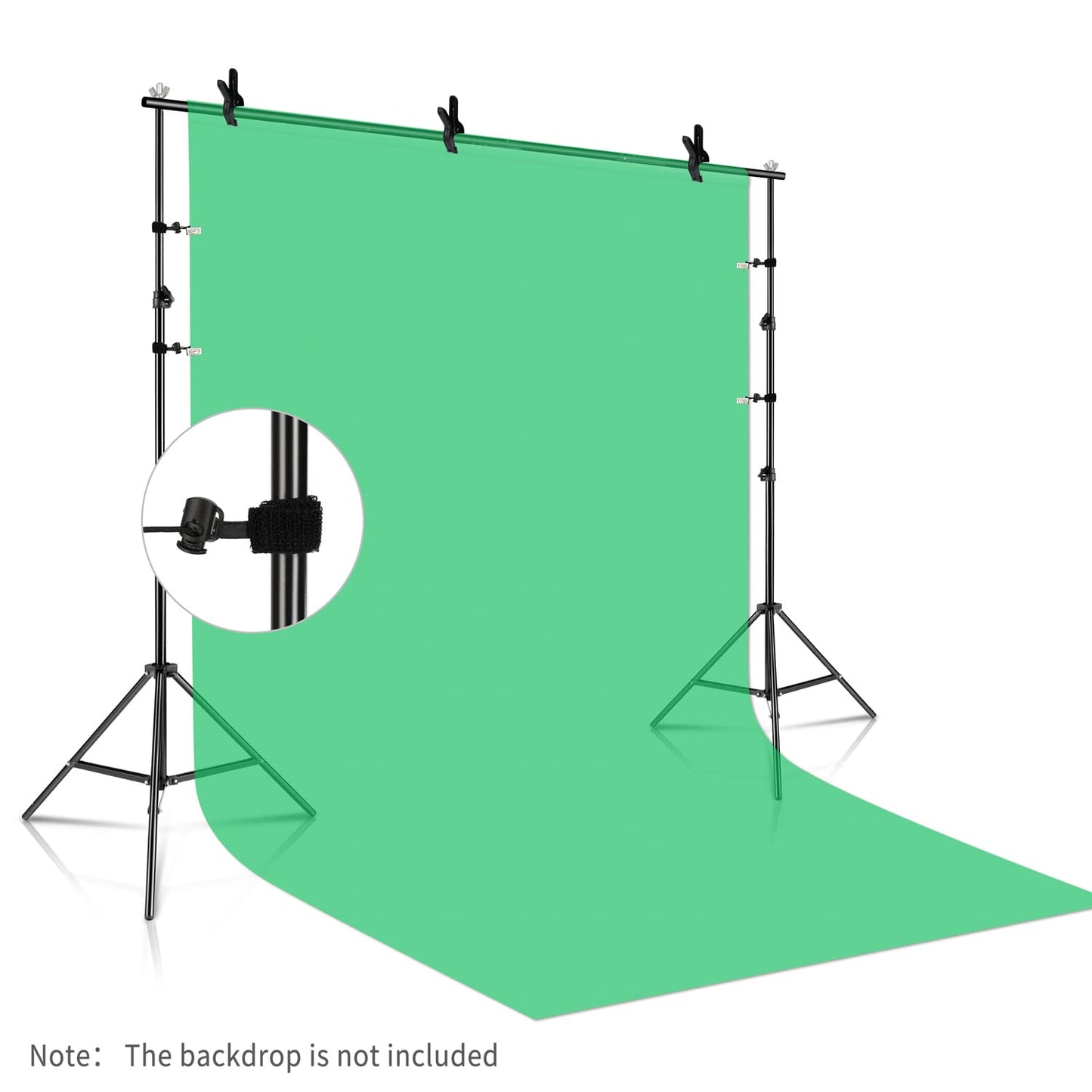 ShowMaven Backdrop Stand, 6.4ft x 10ft Adjustable Photo Background Stand with Carry Bag for Photography Photo Video Studio, Baby Shower, Birthday Party (6.4ftx10ft)