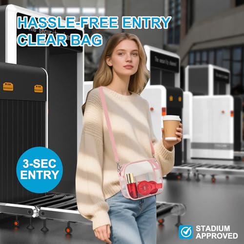 Slumou Clear Bag for Stadium Events, Mini Small Clear Purse Shoulder Bag for Men &Women Sports Concerts Events Festivals