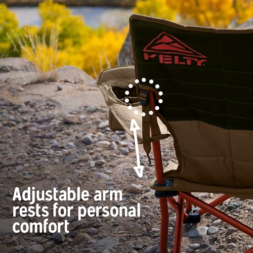 Kelty Deluxe Lounge Chair – Folding Outdoor Camp Chair, Insulated Cupholders, Customized Recline, Steel Frame, Padded Roll...