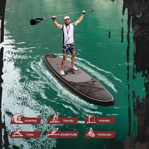 DAKUWAR Paddle Board 10'6''/10' Inflatable Stand Up Paddle Boards with SUP Accessories Ultra-Light Paddleboard Non-Slip Co...