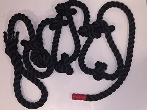 RopeFit Poly Dacron Knotted Gym Climbing Rope (Black)