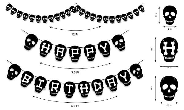 Black Skull Theme Birthday Party Supplies