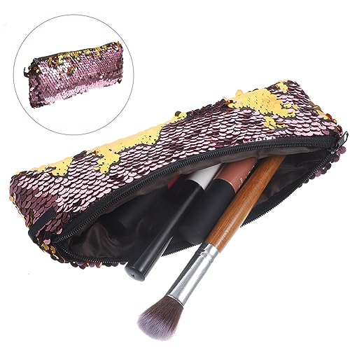 minkissy Sequin Makeup Bag Travel Makeup Bag for Women Travel Cosmetic Pouch Glitter Organizer Women Girls Portable Sequin...