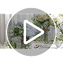 Zeyune 6 Sets Vintage Glass Vases with Artificial Peony Baby's Breath Flower Bouquets Wedding Centerpiece Farmhouse for Va...