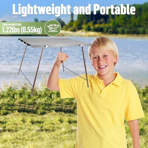 Night Cat Backpacking Chair Ultralight with Folding Camping Table Low Back Camping Chairs Foldable Portable Compact Suppor...