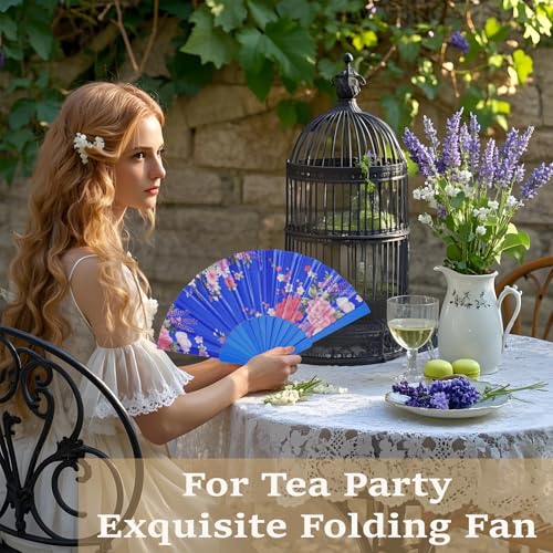 QIRMIZI 20 PCs Large Handheld Floral Folding Fans Hand Held Rave Fan – Perfect for Music Festivals, Carnivals, Weddings, E...
