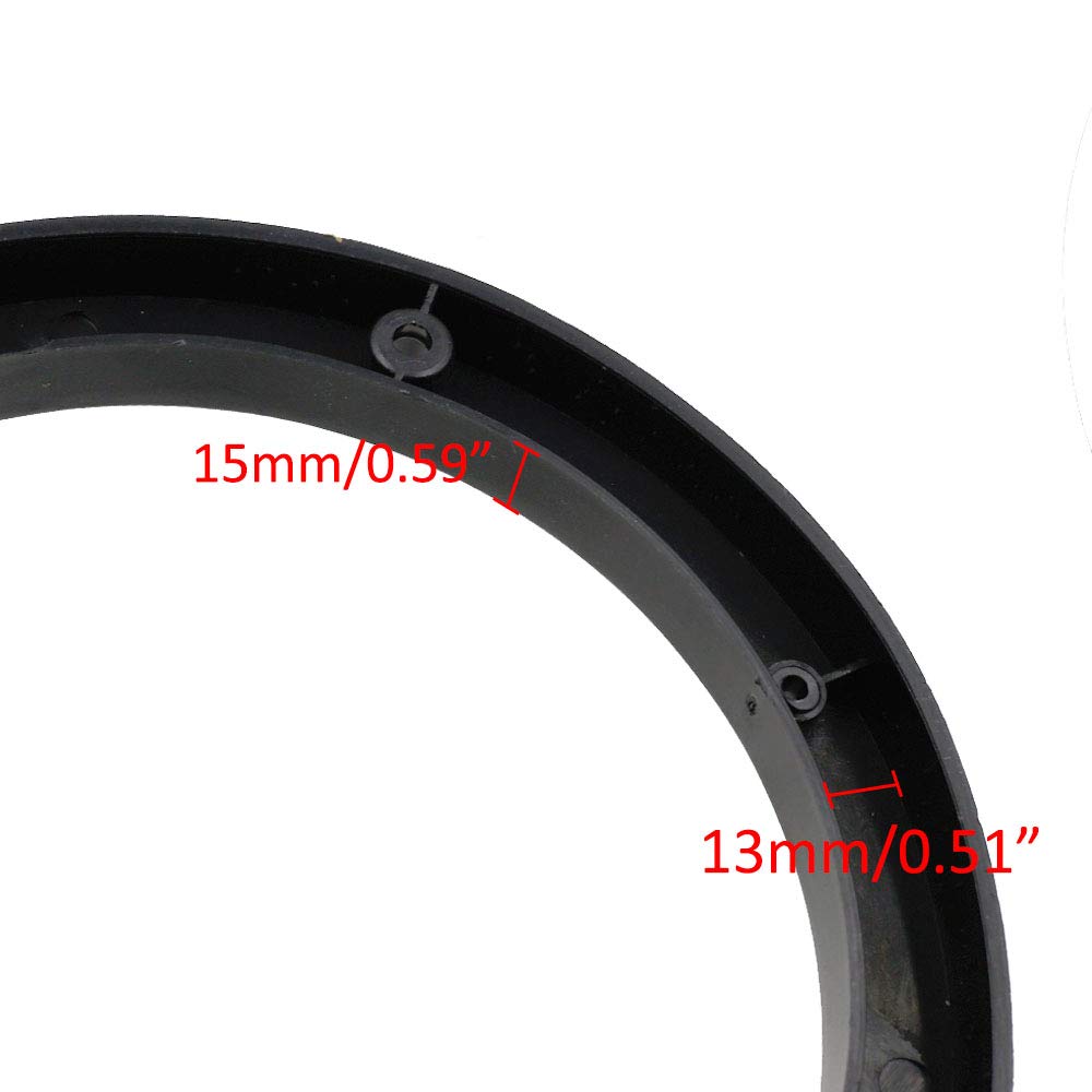 Mecion 4Pcs Universal Black 6.5 Round 15Mm Depth Speaker Spacers For Auto Car