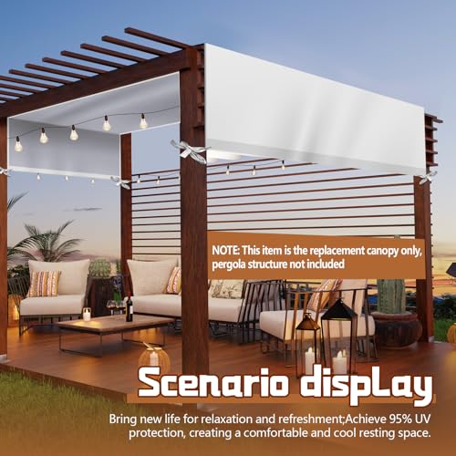 Wowangce Universal Pergola Replacement Canopy Outdoor Canopy Shade Cover Waterproof Shade Top Cover for Outdoor Patio Porc...