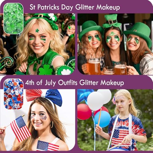 JASSINS 2PCS Body Glitter, 100ml Christmas Face Glitter for Women Girls Kids, Glitter Gel Makeup Tween Gifts, Singer Conce...