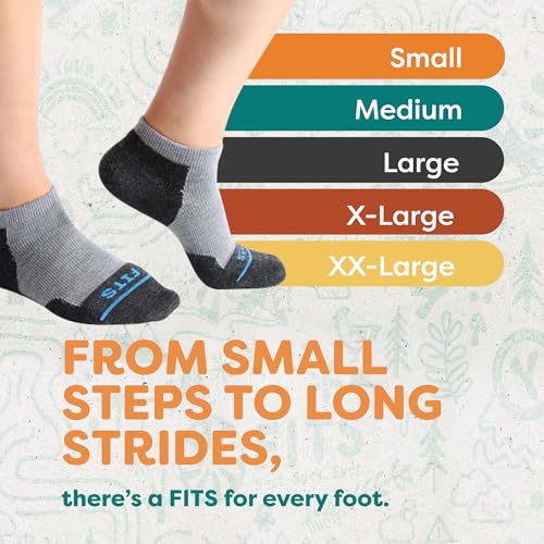 FITS Original Full Cushion Crew Socks, Merino Wool Hiking Socks for Rocky Trails, Camping and Travel Shoes