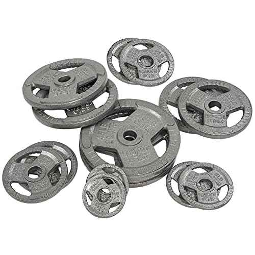 Fitvids Olympic 2-Inch Cast Iron Barbell Set, Including 300 LBS Weight Plates and 7FT Barbell Set, Multiple Packages