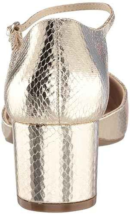 Anne Klein Women Pizetta Dress Heels, Light Gold with Black Patent Tip, 7, M