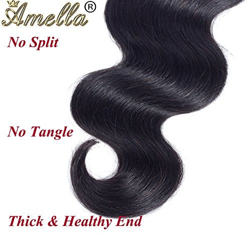 Amella Hair Brazilian Body Wave Bundles 8A Human Hair Bundles Body Wave 20 20 20inch Brazilian Hair Bundles 100% Unprocessed Virgin Weave