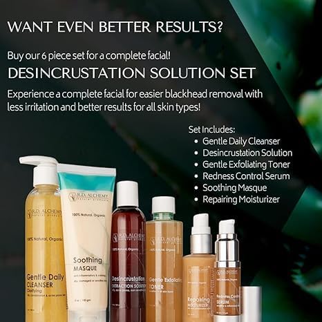 RD Alchemy - Desincrustation Solution + 2 Piece Blackhead Extractor Tools to Open pores, Soften blackheads and Make extractions Easier. for Home or Professional spas.