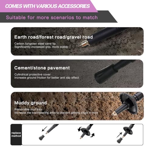 Yourjoy Hiking Trekking Poles, 2 Pack Anti Shock, Adjustable, Collapsible Hiking Poles for Trekking or Walking, Lightweigh...