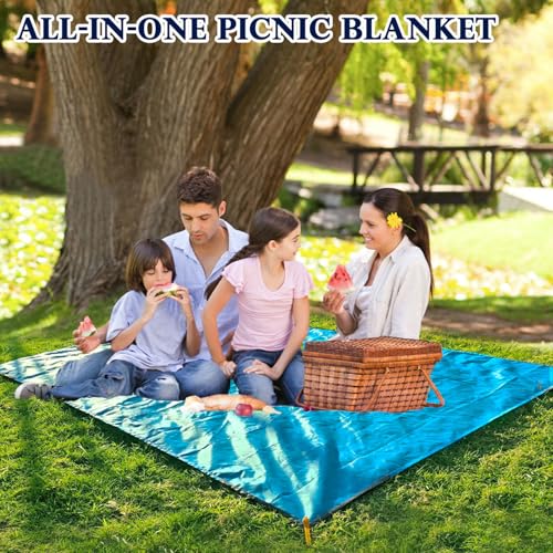 Fammart Beach Blanket Sandproof Waterproof, Compact Pocket Picnic Blanket, Quick-Drying Lightweight Beach Mat Camping Tarp...