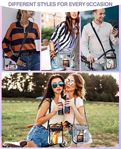 BanYakong Clear Bag Stadium Approved,Clear Crossbody Purse Bag, with Adjustable Shoulder Strap for Women, With front pocket