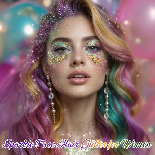 LYNEMOGA Golden Green Face Body Glitter Stick, Carnival Hair Glitter Stick for Women, Shiny and Long-wear Sequins Glitter ...