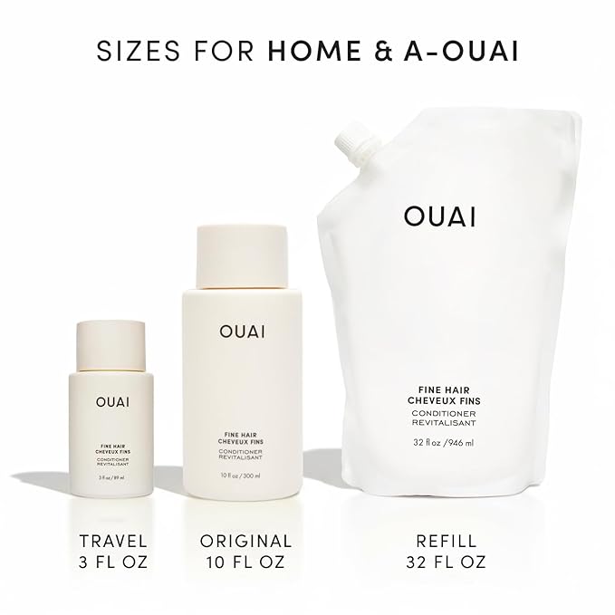 OUAI Fine Hair Conditioner - Volumizing Conditioner for Fine Hair Made with Keratin, Biotin and Chia Seed Oil - Adds Softness, Bounce and Volume - Free from Parabens, Sulfates, and Phthalates (10 Oz)
