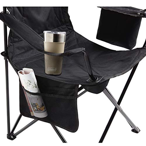 Coleman Triton+ 2 Burner Propane Camp Stove and Camp Chair with Built-in 4-Can Cooler, Black