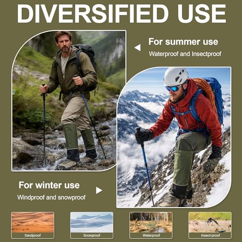 HZSMART Leg Gaiters for Men Women - Waterproof Winter Hiking Gear Upgraded TPU, Wide Size Compatibility & Reflective Strip...