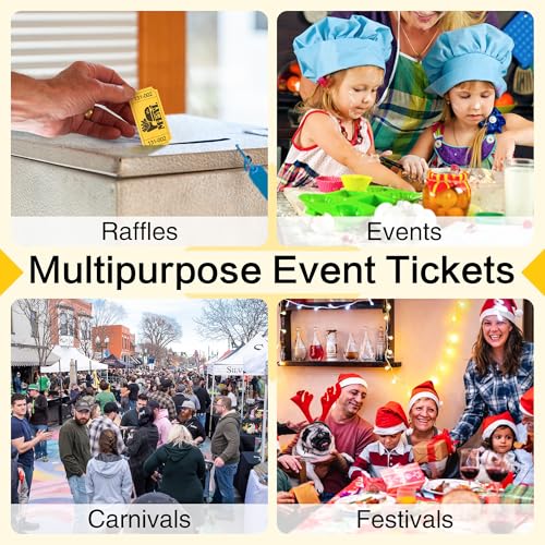 ESSENTIAL 1000 Raffle Tickets Rolls, Meal Tickets Single Roll for Events, Leisure, Movie Watching, Entertainment, Class Re...