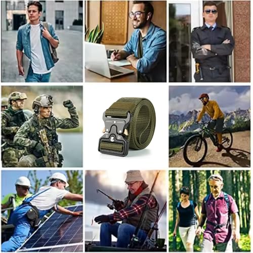 Premium Tactical Belt - Durable Nylon Belt with Sturdy Alloy Buckle,Available in Black, Grey, Coffee, Khaki, Olive, Navy Blue