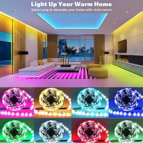 ZOZOO 100ft Led Lights for Bedroom(2 Rolls of 50ft), Smart RGB Led Strip Lights with 44-Key Remote & APP Control Music Syn...