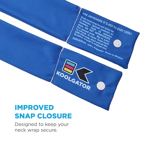 KOOLGATOR Evaporative Cooling Neck Wrap – Reusable Neck Cooler with Long Lasting Relief During Hot Weather Activities, Spo...