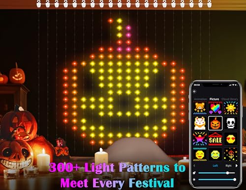 Ariswill Smart Curtain Lights 400 LED, Color Changing Curtain Lights 6.6ft*6.6ft with APP&Remote,Dynamic DIY Fairy String ...