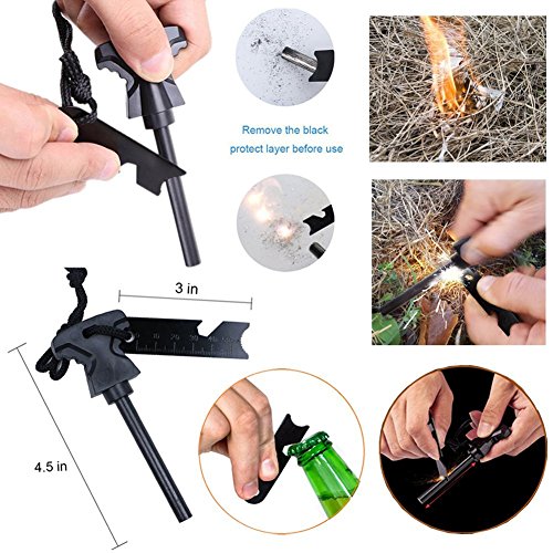 XUANLAN Emergency Survival Kit 13 in 1, Outdoor Survival Gear Tool with Survival Bracelet, Fire Starter, Whistle, Wood Cut...