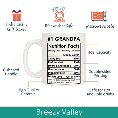 Breezy Valley Grandparents Gifts from Grandkids, Mother's Day Gifts for Grandma Grandpa from Grandson Granddaughter - Best Gift for Grandmother Grandfather, Happy Birthday Gift Grandparents Coffee Mug