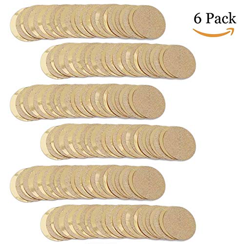 6 Pcs Glitter Champagne Gold Paper Circle Dots Garland (52 Feet) Party Hanging Bunting Birthday Party Decorations Engageme...