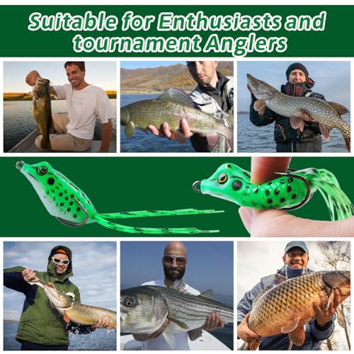 9PCS Frog Lure Kit - Topwater Fishing Lures for Bass, Snakehead & Freshwater Fish | 4.5CM 5G Soft PVC Baits with Weedless ...