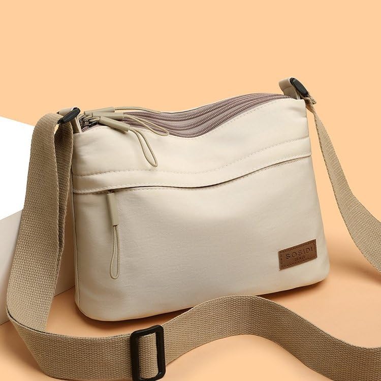 Crossbody Bags Shoulder Bag Nylon Simple with Zipper Lightweight Casual Simple 5Pocket Casual Messenger Hobo for Daily Travel