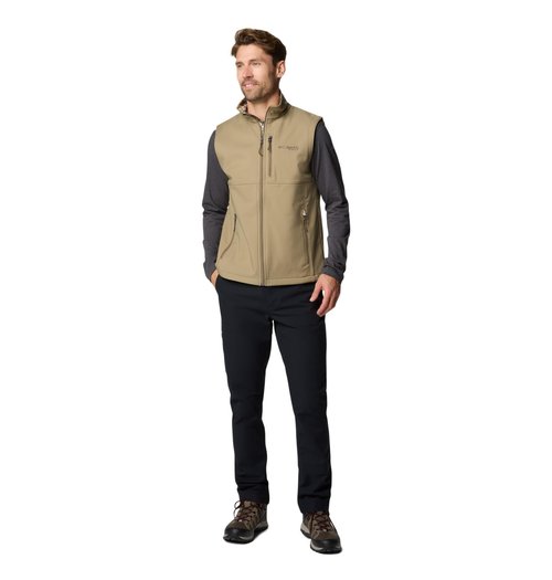 Columbia Men's PHG Ascender II Softshell Vest, Flax/Timberwoods Camo, Small