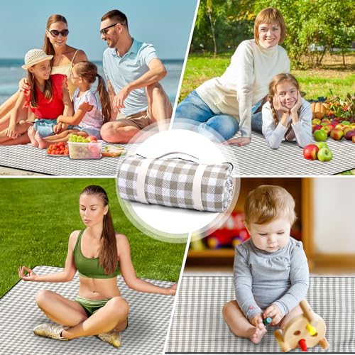 MEIRILE Oversize Picnic Blankets with Foldable, Waterproof & Sand Proof Blanket Made of PEVA for Camping,Park, Beach,Gras...